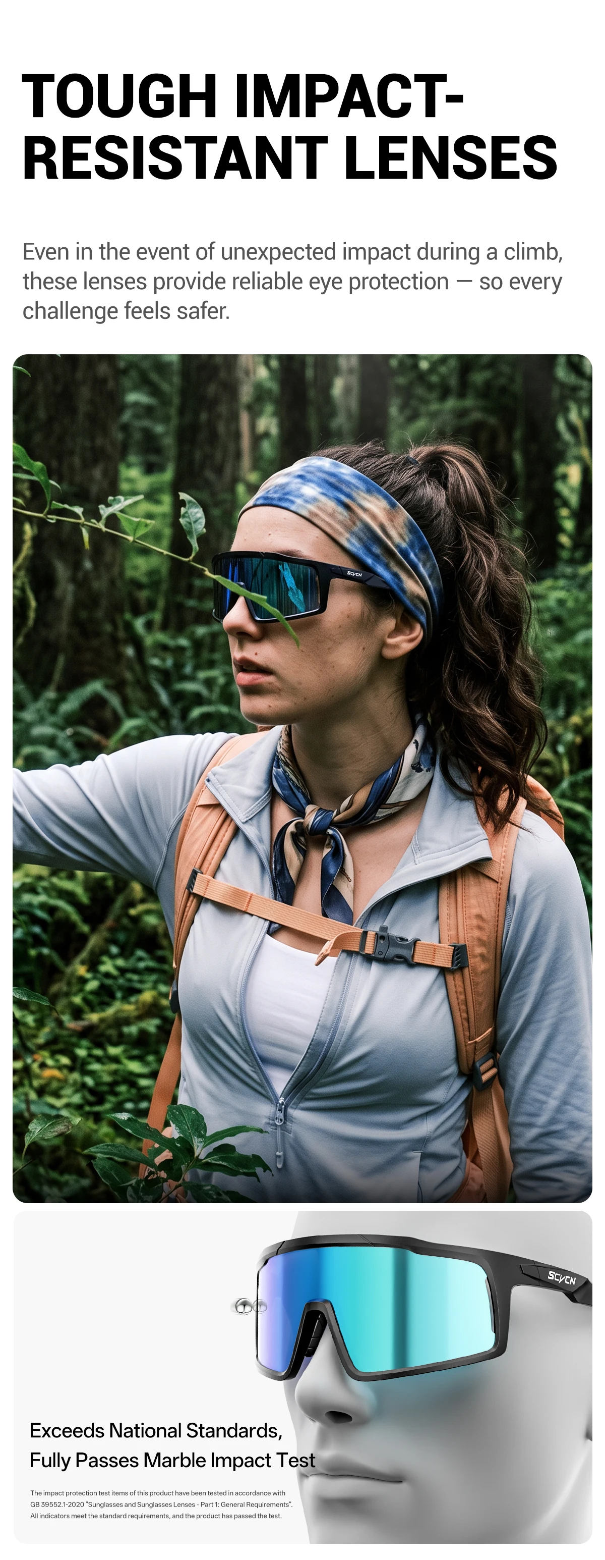 SCVCN Polarisierte Herren-Fahrradbrille, Outdoor-Sportbrille, UV400 MTB-Brille, Fahrradzubehör, Schutzbrille für Damen und Herren – Detail 12