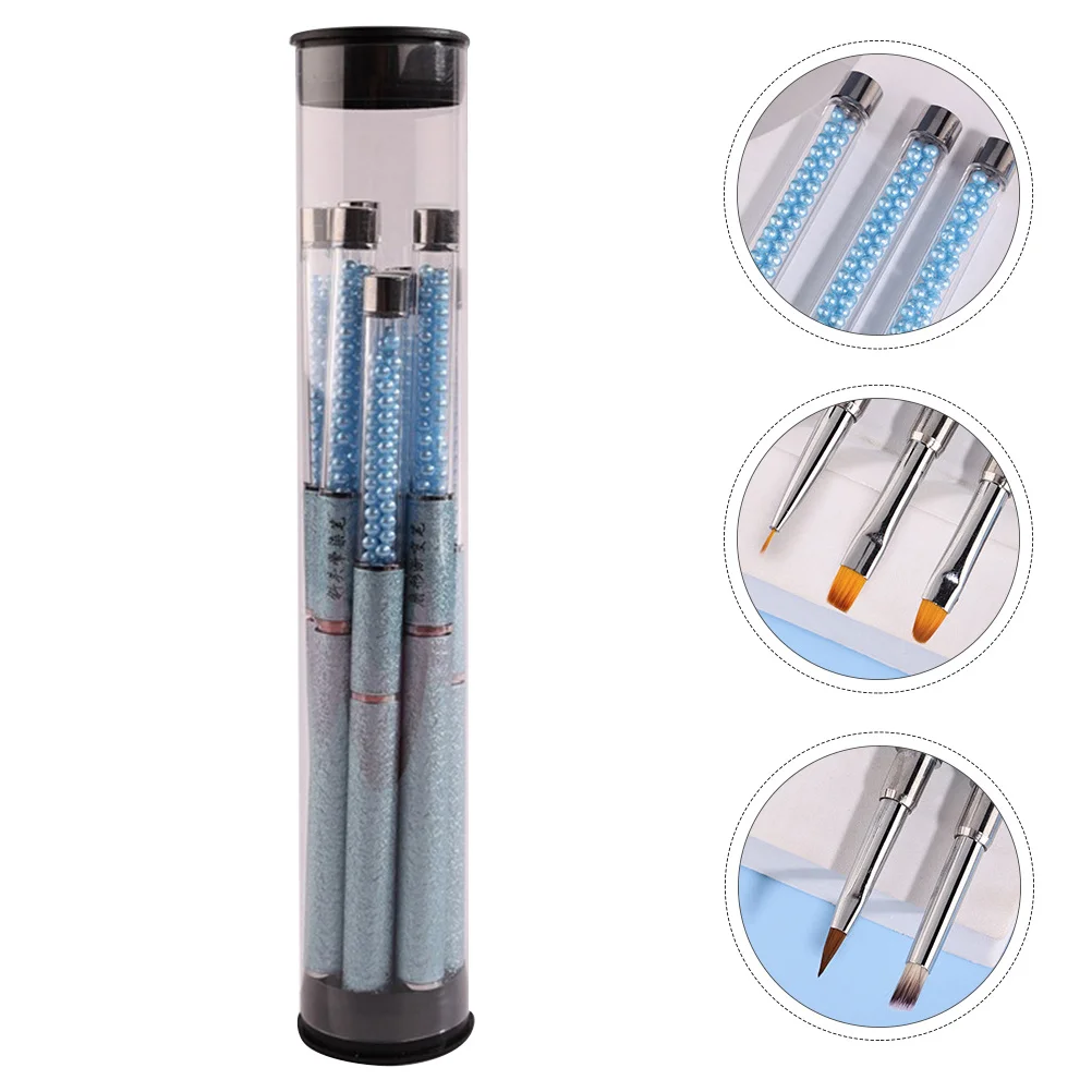 10 stuks kunstborstelset hoogwaardige vezelhaar niet-vervorming duurzaam licht comfortabel Franse nageltrimmer diy manicure toolkit