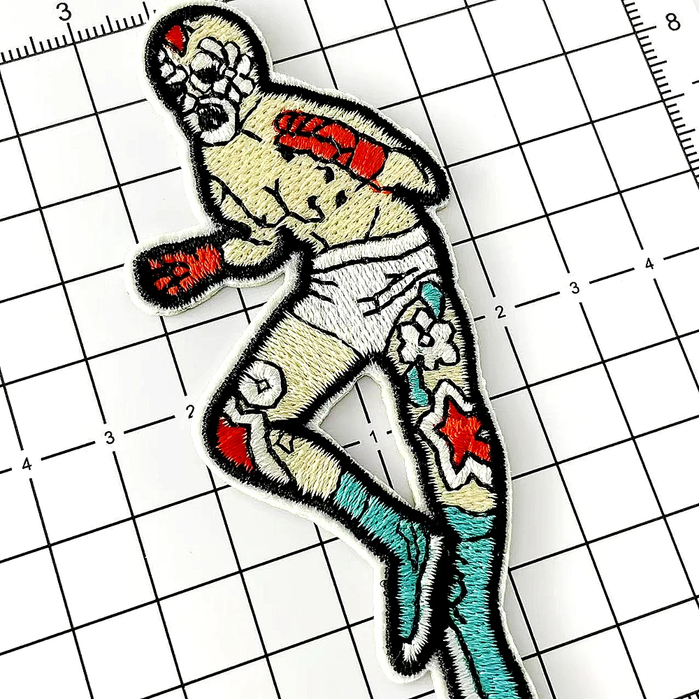 Boxer Iron on Patches Badge Embroidered Patch for Cloth Garment Appliques Accessory Badges Cover Repair Hole