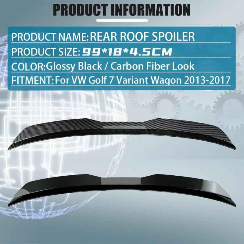 For Volkswagen VW Golf 7 Variant Wagon 2013 2014 2015 2016 2017 Rear Roof Spoiler Trunk Wing Boot Cover Accessories