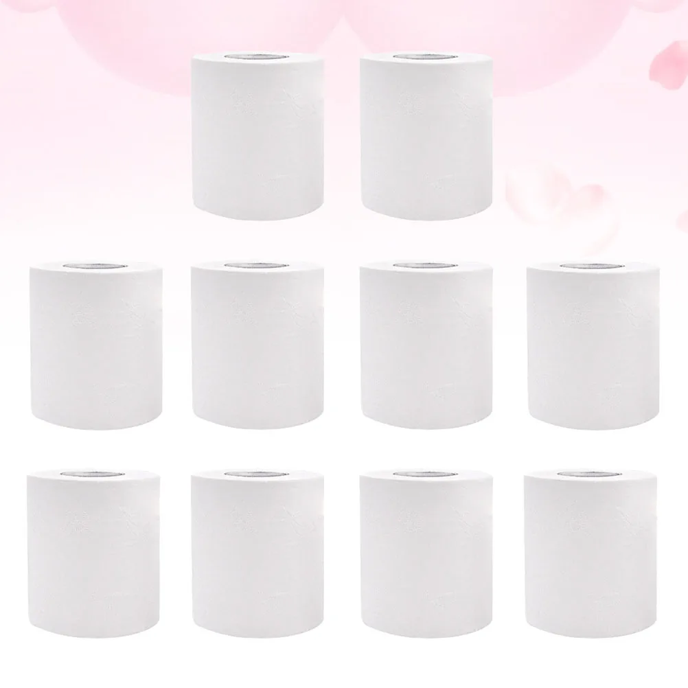 

10pcs 10 Rolls 100G Small Toilet Roll 4-Ply Wood Pulp Toilet Paper Natural Biodegradable For Home Hotel Use