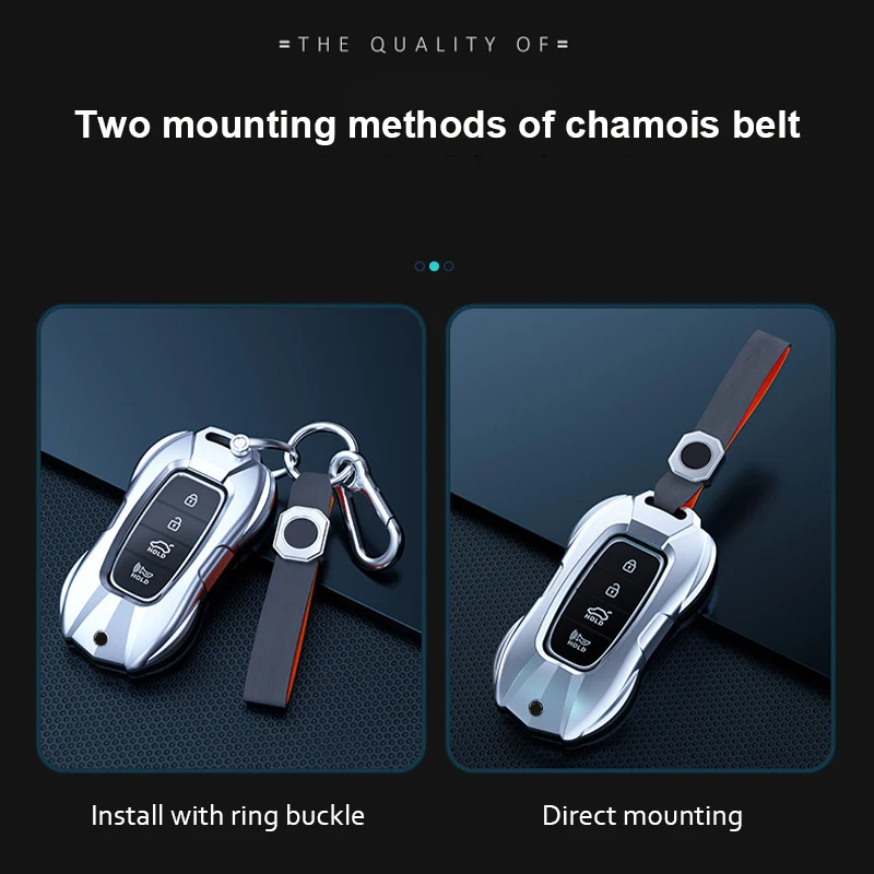New Zinc Alloy Car Key Case Cover for Hyundai Elantra GT Accent Solaris Azera Sonata NEXO Grand Santa Fe Tucson Palisade Kona