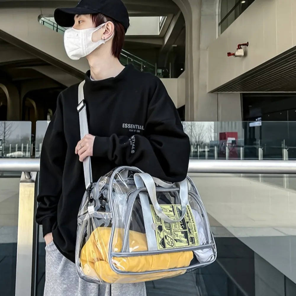 

The Water-sprinkling Festival Transparent Beach Bag Foldable Portable Travel Duffel Bag Waterproof Large Capacity