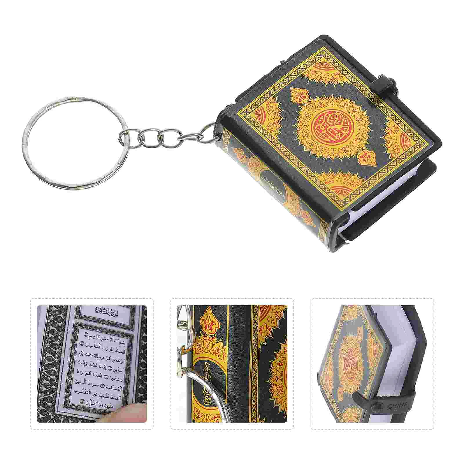 6 Pcs Quran Keychain Muslim Mini Pendant Keyrings Book Ornaments Fashion Islamic Books