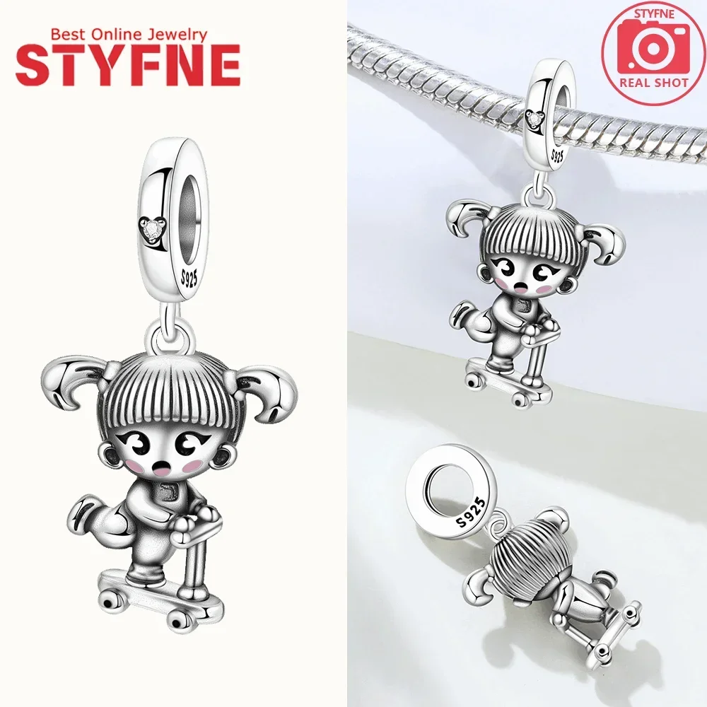 Silver-Plated Star Snowflake Dangle Charms Beads for Bracelets