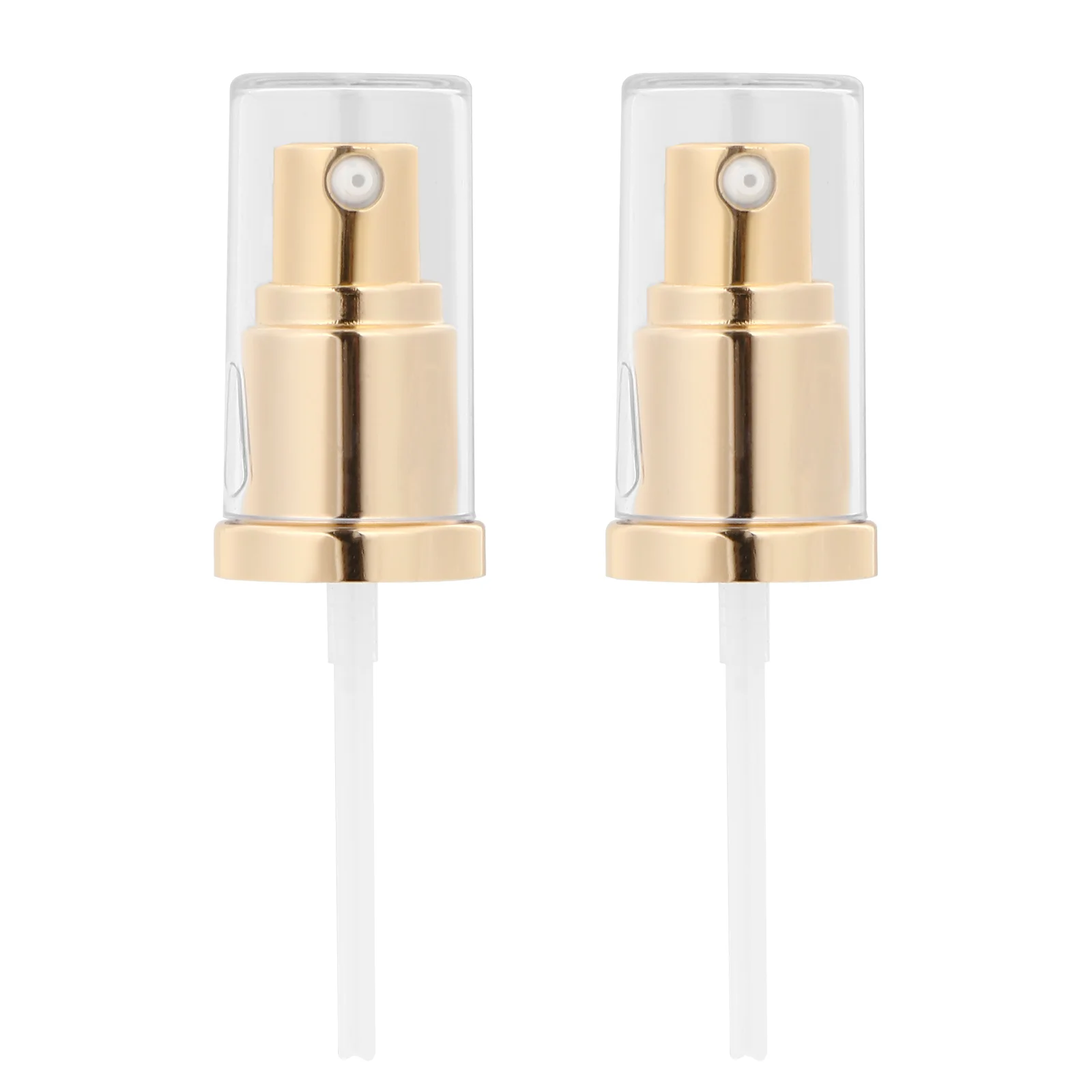 

2 Pcs Small Foundation Bottles Lotion Pump Powder Head Replacement Foamer Golden Makeup