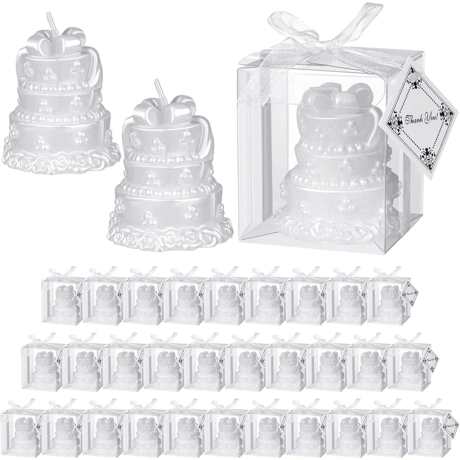 

US 50 Pcs Wedding Favors Candles Bridal Shower Favors Candles Candle Favors Gift Cake Shape Candles White Cake