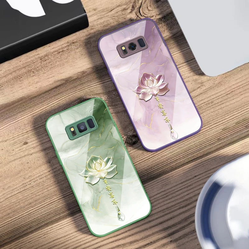 

Ink wash light blue lines For Samsung S25 S25 Edge S25Ultra S8 9 S10 20 U ltra S21 Pro 22 Plus S23 FE S24 Ultra Glass Phone Case