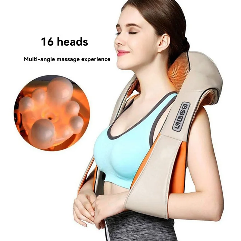 

ABFU-домашняя массажная накидка с подогревом, автоматический разминающий массажер, подарок для женщин, мужчин, мам, детей отца