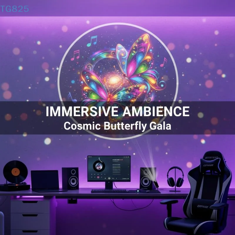 【AN】【SA】Creative Dreamy Butterfly Pattern Themes USB Projection Light For Room Ceiling Background Decoration