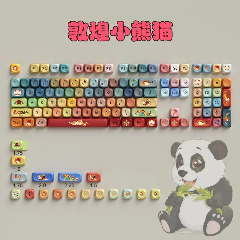 

Dunhuang Panda Keycaps 125 Keys MOA Profile PBT Square KeyCap Dye Sublimation Mechanical Keyboard Key Cap Keyboards Accessorie