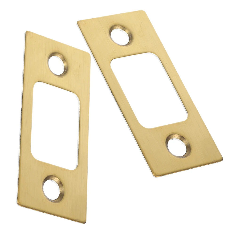 

2PCS Black Steel Lock Tongue Guide Plates for Round Hardware Plate Wooden Door Strike Hardware Deadbolt Round Corner