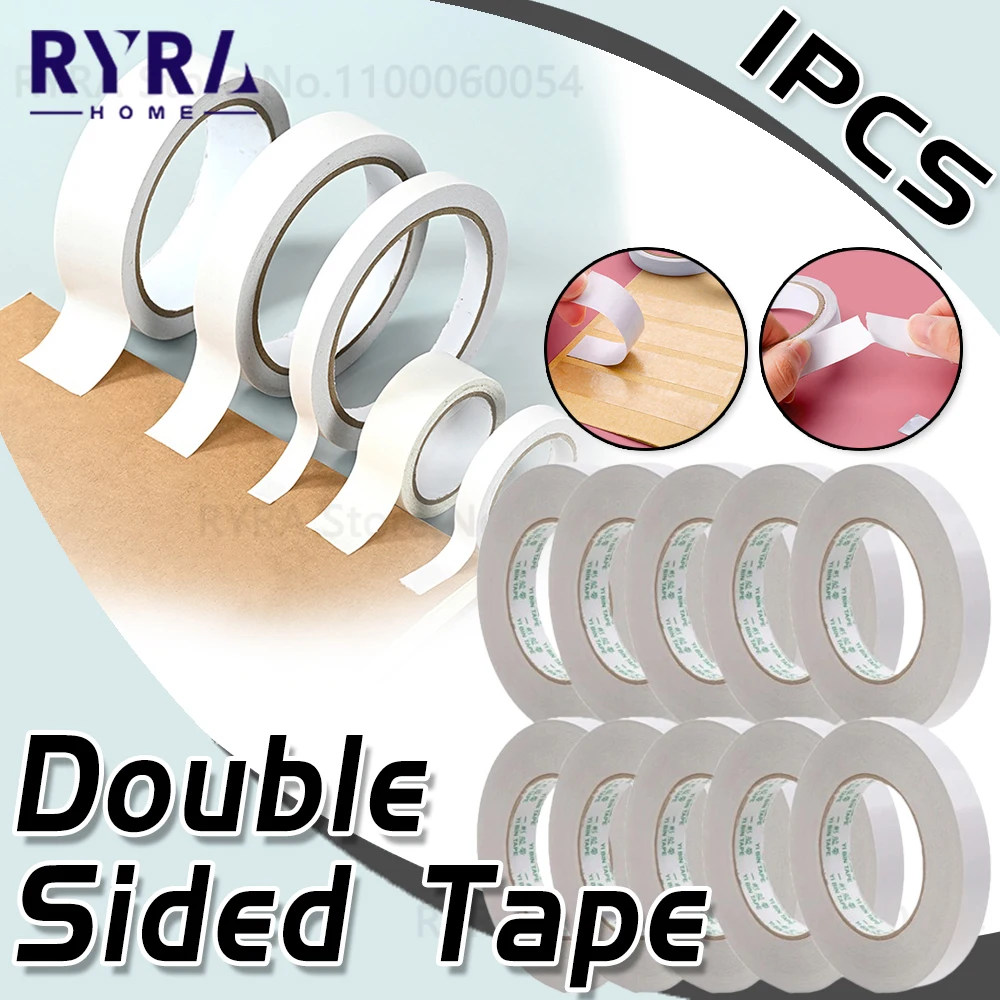 5-20mm Double Sided Tape White Rolls Sticker Gel Adhesive Double Sided Tape Office School Supplies High Quality Adhesive New