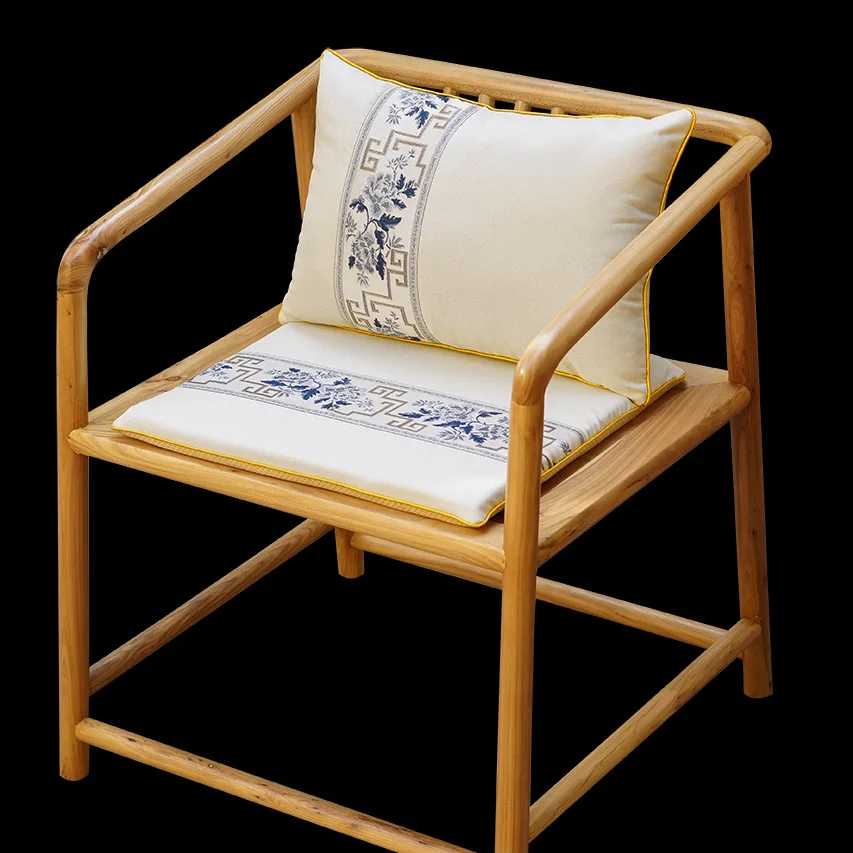 New Chinese Style Redwood Sofa Cushion Tai Chair Pad Tea Table Chair  Pad Home Decor Linen Material for Couches Chairs