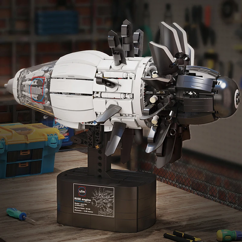 

1351 шт. MOC творческий электрический RISE самолет двигатель строительные блоки кирпичи сборка модель DIY игрушки для мальчиков подарок на день рождения