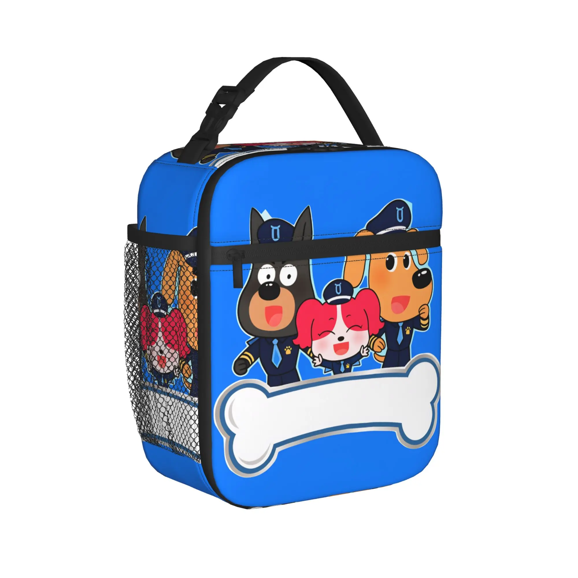 Sheriff Labrador Cartoon Animation Lunchtasche für die Schule, tragbare Thermo-Tragetasche für Damen, Oxford Designer-Kühltasche – Detail 2