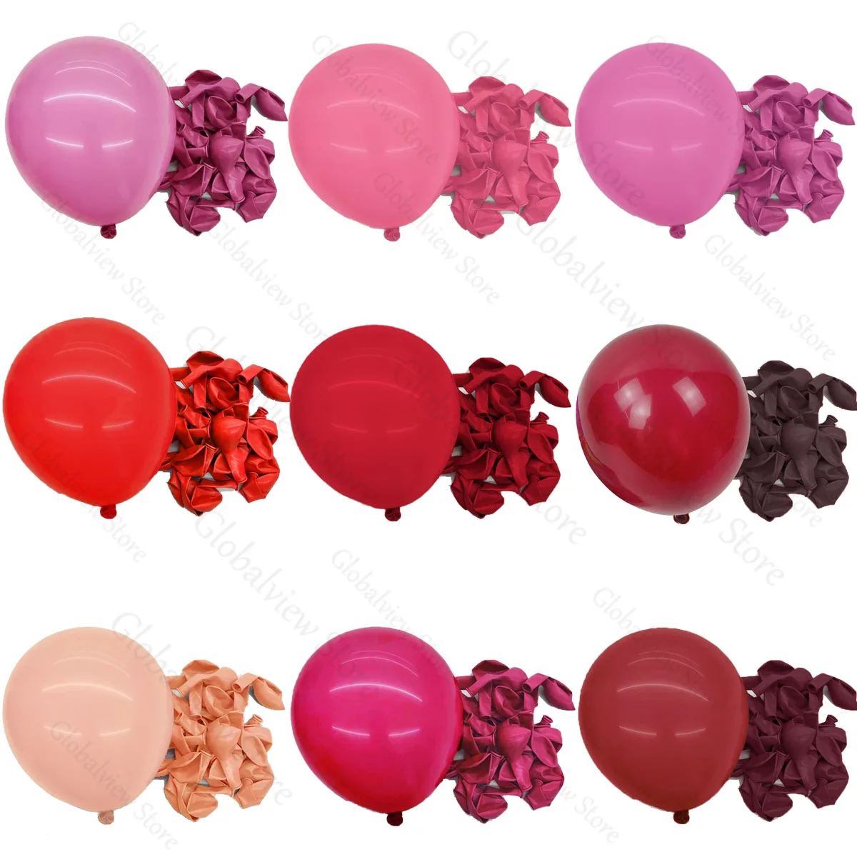 20 Stück 12/10/5 Zoll rote Latexballons Hochzeit Party Pink Rote Ballons für Geburtstag Babyparty Neujahr Weihnachten Helium Luftglobos