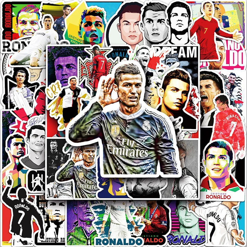 

52PCS Cristiano Ronaldo DIY Graffiti Stickers Cartoon Image Refrigerator/Water Cup Party Decoration Originality Sticker