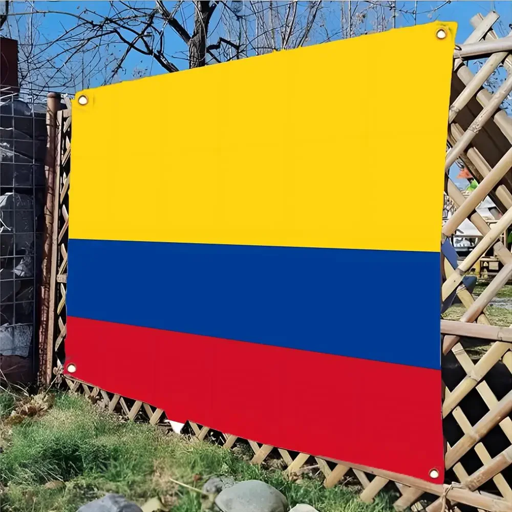 Flag of Colombia Flags Daily four ring borderless design indoor outdoor decor easy hang install