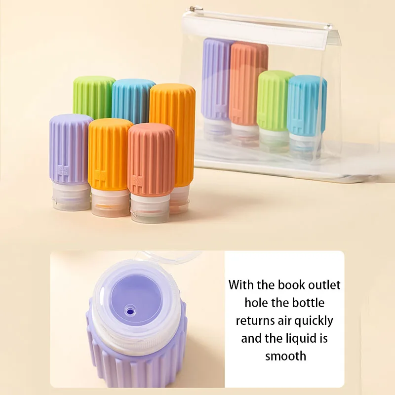 60/90ML Silicone Refillable Bottles Portable Squeeze Empty Shower Gel Lotion Bottle Large Capacity Shampoo Sub-Bottling Travel