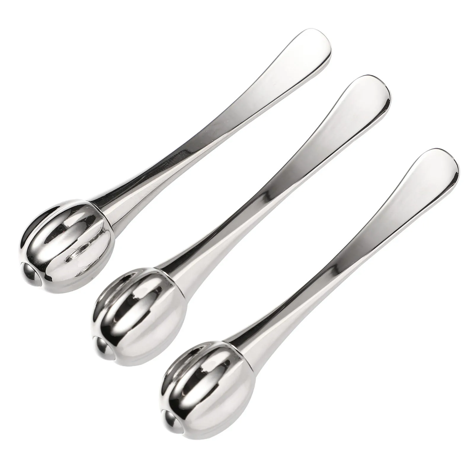 ช้อนครีมบำรุงรอบดวงตา 3 ชิ้น สแตนเลส สองด้าน ช้อนตักครีมบำรุงผิวแบบพกพา อุปกรณ์นวดรอบดวงตา ช้อนสำหรับมาส์กหน้า