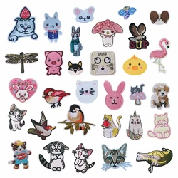 Cute cartoon animal pattern embroidery self-adhesive iron-free fabric patch decoration matching clothing Repair a hole patch