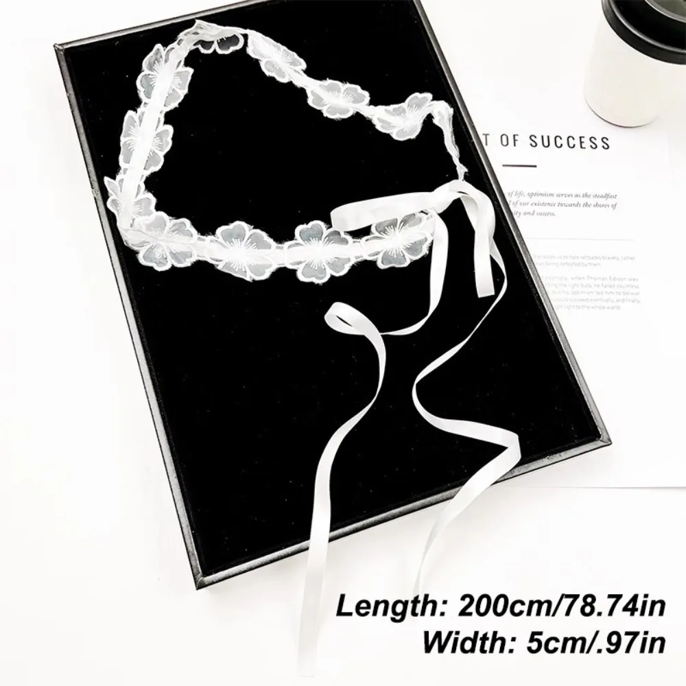 Moda Y2K Cintura in pizzo Cintura lunga con fiori floreali Cintura in vita stile coreano Abito sottile Cintura jeans Streetwear