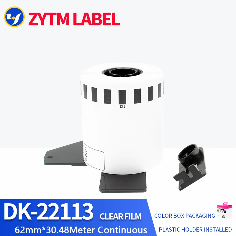 8 롤 호환 DK-22113 투명 투명 필름 라벨 62mm * 15.24M Brother QL-570/700/800 프린터 DK22113 용 연속