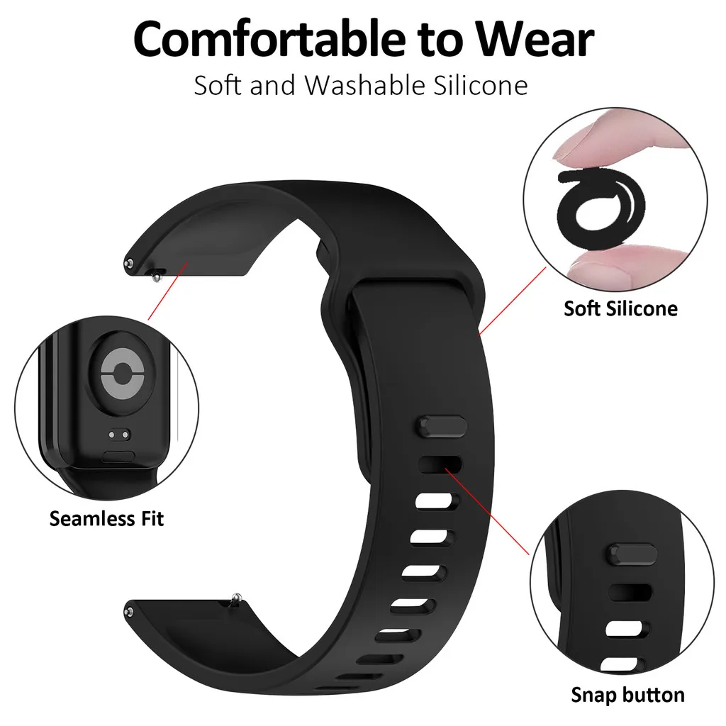 22mm 20mm Sports Band for Garmin Vivoactive 6 Venu 3 Band Watch Band Replacement Silicone Bracelet Forerunner 165 265 255 Music image 5