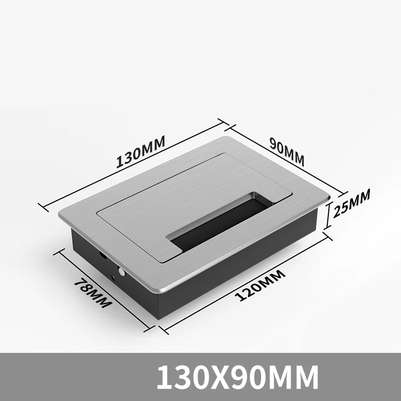 120x600 알루미늄 합금 화이트 케이블 그로밋(브러시 포함), TV 캐비닛 컴퓨터 책상용 방진 구멍 커버, 배선 관리 1개
