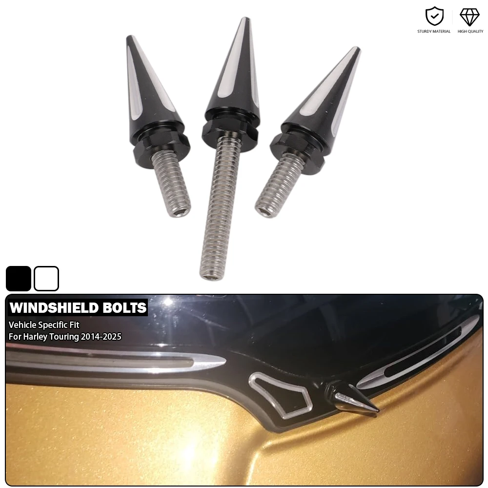 CNC Milling Spiked Windshield Bolts Trim Screws Fit For Harley Electra Glide CVO Street Glide SE Revival Trike Touring 2014-2025