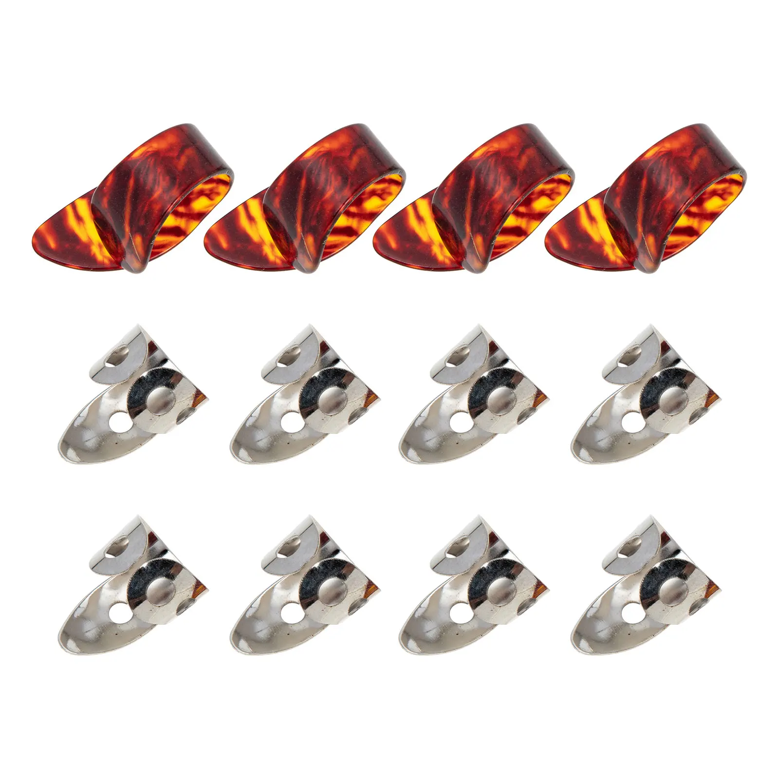 

1 set Metal Guitar Picks Stainless Steel Finger Protectors Durable Reusable Comfortable Easy Remove Accessories Kids