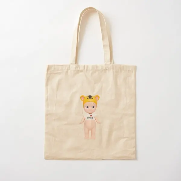 I Heart Mark Lee Sonny Angel Cotton  Canvas Bag Tote Fabric Casual Handbag Designer Grocery Foldable Travel Shopper Ladies