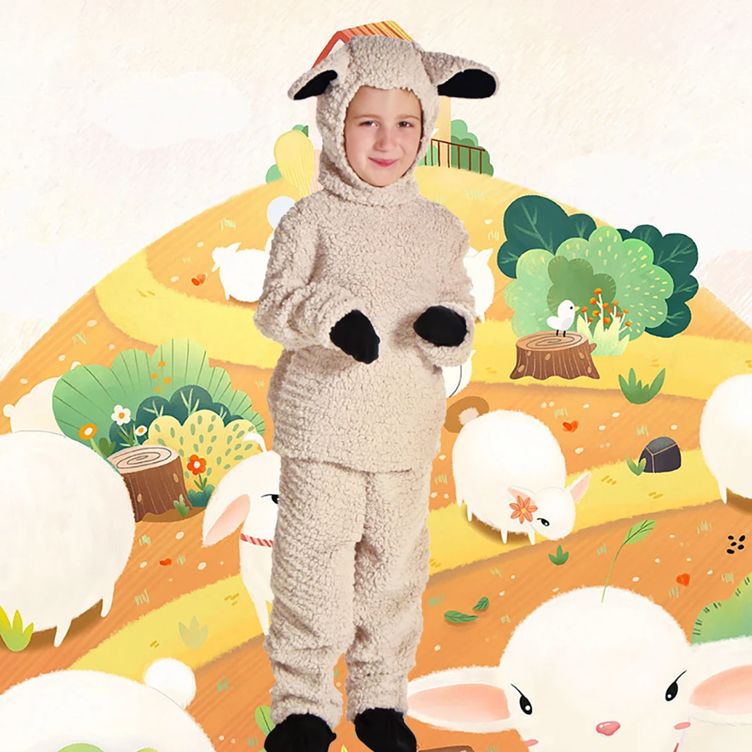 Sheep cartoon cute animal cospaly onesie Halloween Purim