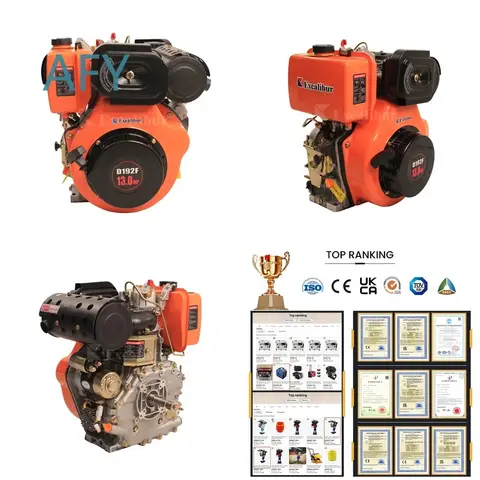 Excalibur 13HP Single Cylinder 4-Stroke Air-Cooled Diesel Engine for Generator Pump Compressor Equipment Electric Start Motor