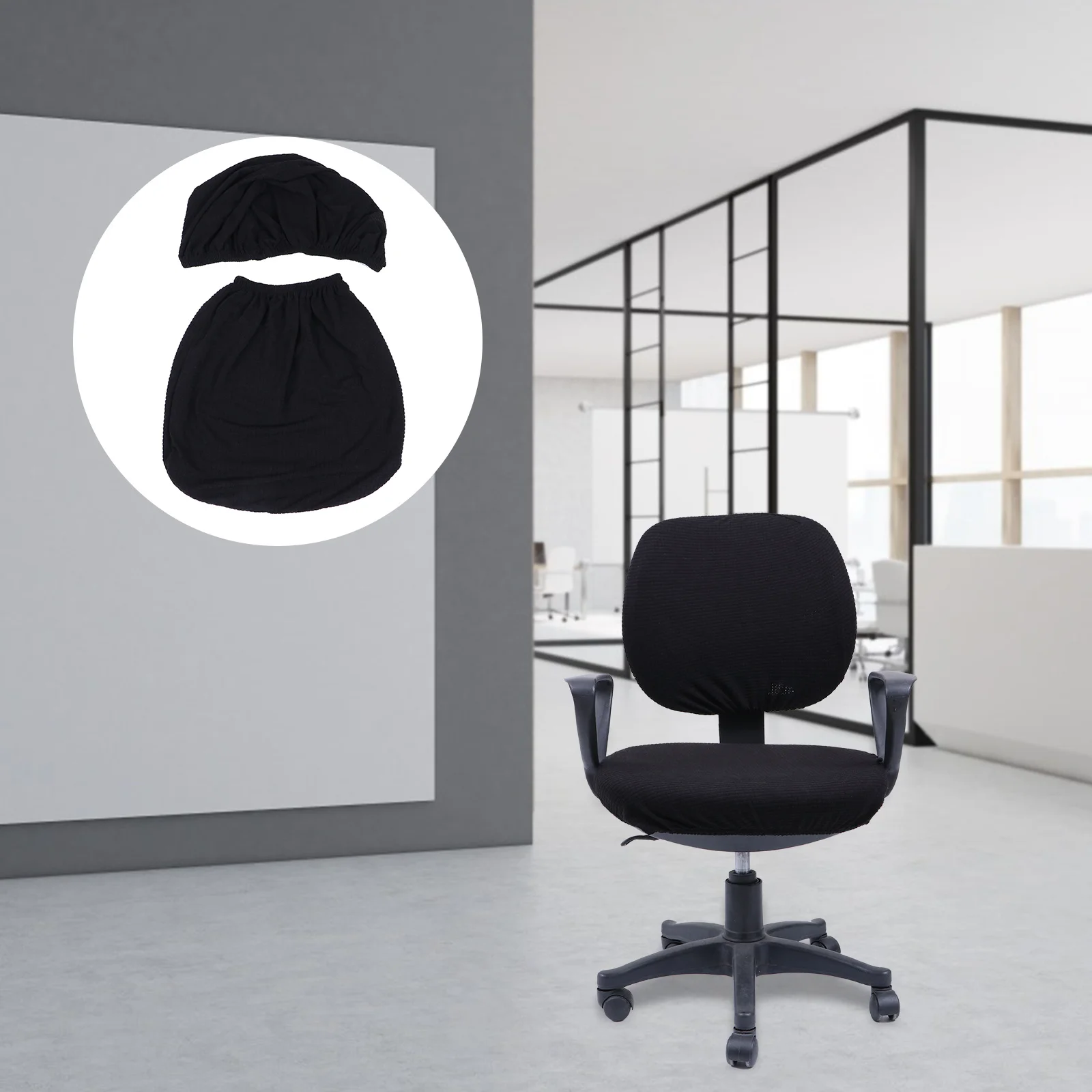 

1 set Stretchy Office Chair Cover Removable Elastic Seat Protector Split Design For Home Kitchen Hotel Wedding Event Washable