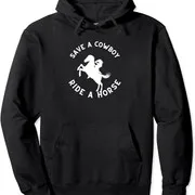 Polarshe Save a Cowboy Ride A Horse Sassy Cowgirl Animal Gift Толстовка унисекс с капюшоном