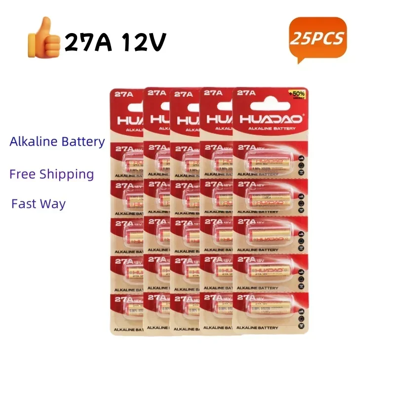 HUADAO 27A 12V Battery A27 Alkaline Batteries - Long Lasting 12 Volt Power for Car Remotes, Keyless Entry, and Garage Openers