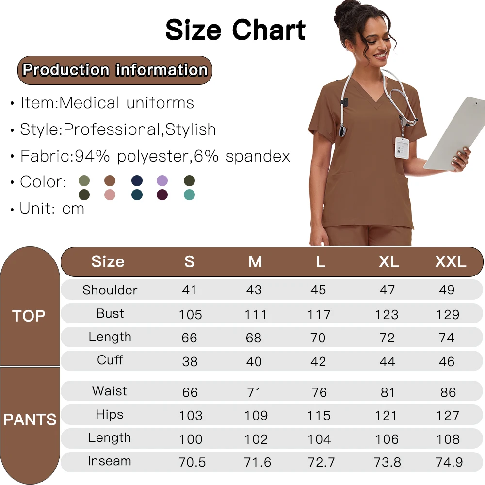 Short Sleeves V Neck Hospital Uniforms Unisex Nurse Uniform Medical Scrubs Set Doctor Surgical Scrubs Nursing Uniform Jogger Set