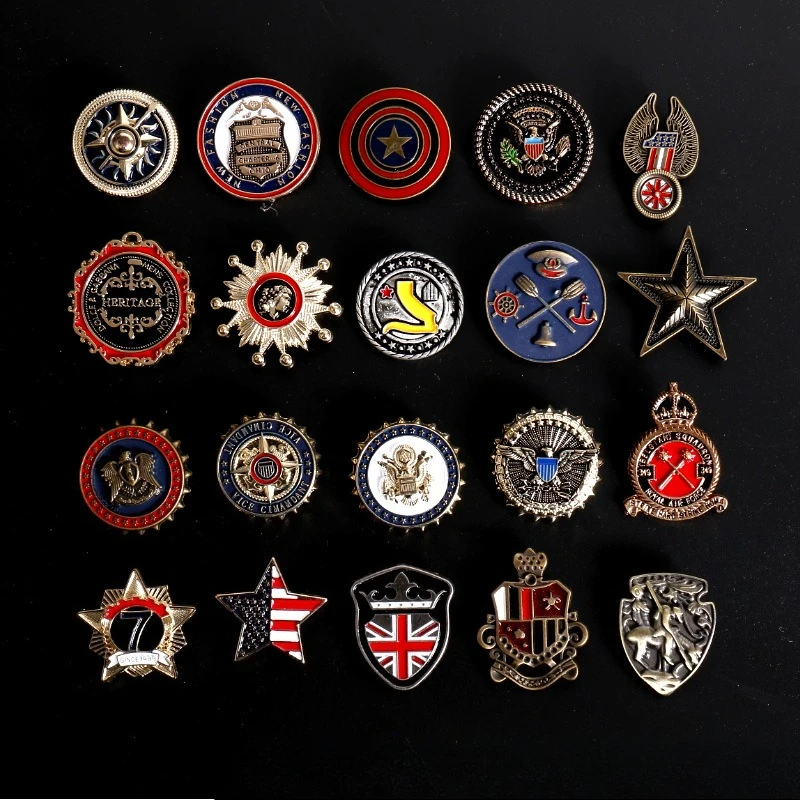 

31 мм набор металлических значков в стиле ретро, модная брошь в британском стиле в стиле ретро со звездой, значок для пальто, отличная коллекция и подарок