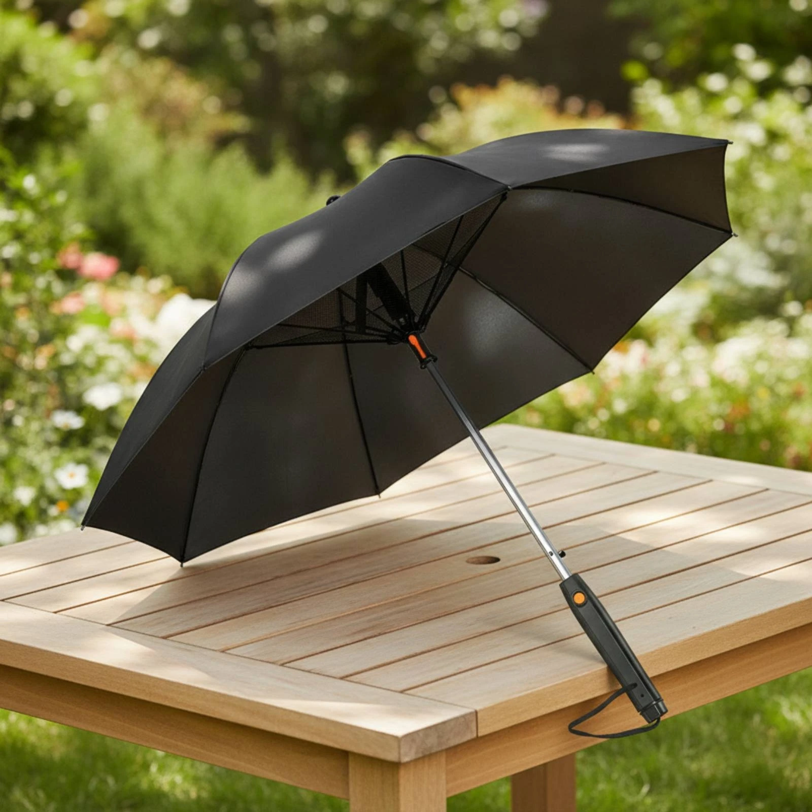 Umbrella with Fan Long-Handle Fan Umbrella Sunshade Umbrella Electric Portable for Commuters, Commuting, Travel