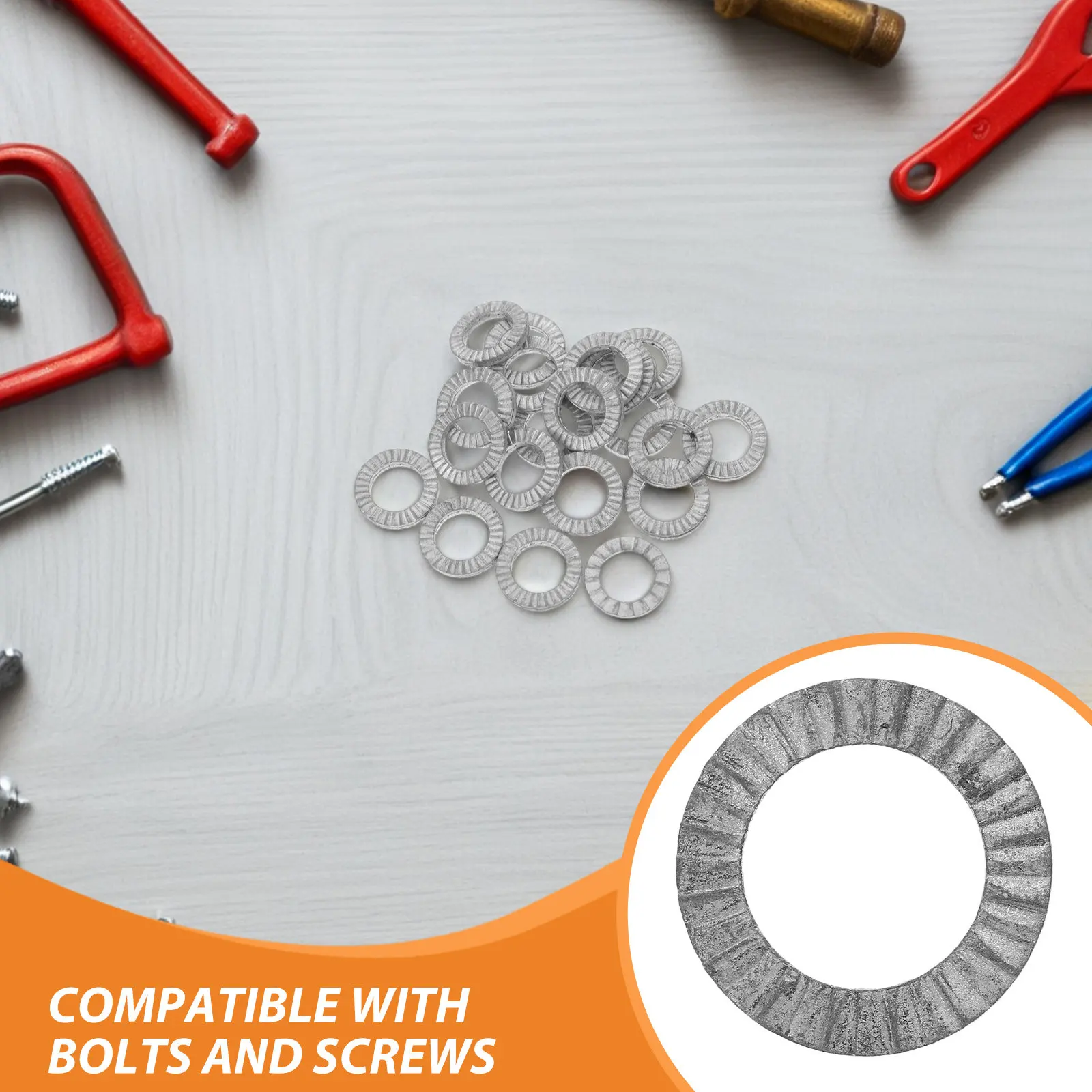 30Pairs M10 Manganese Steel Lock Washers Anti Vibration Anti Loosening for Machinery Equipment Industrial Bolts