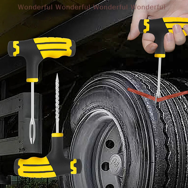 

Essential Garage Tools: Car and Bike Tire Repair Kit with Studding Tool, Tyre Puncture Plug, and Rubber Strip