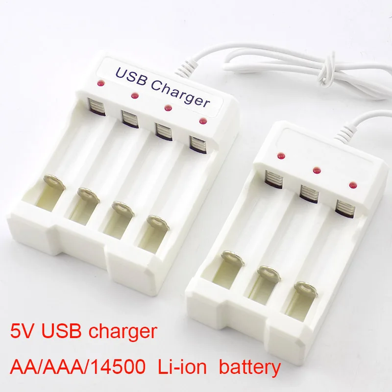 Universal USB Output Battery Charger 3/4 Slot Adapter For AA/AAA Battery Rechargeable Quick Charge Battery Charging Tools A7