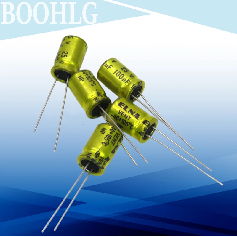 10PCS ELNA 100uF 25V NP Non-Polar Electrolytic Capacitor 100uF 25V Bipolar Audio Grade Capacitor for Speaker Crossover & Amplif