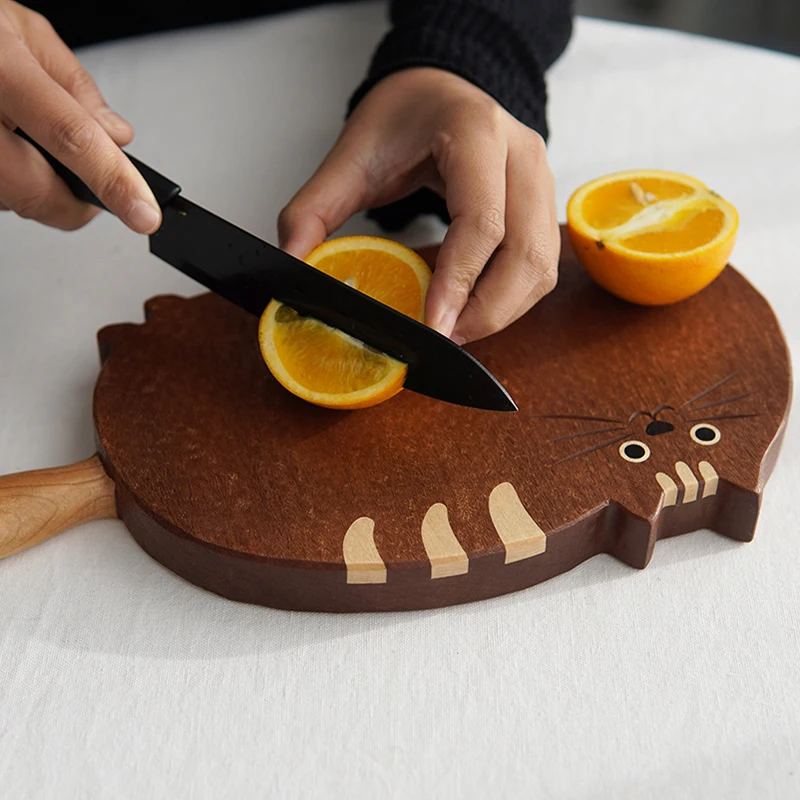 

Wooden Shaped Cutting Board Real Wood Household Fruit Tray Japanese Style Tea Time Dessert Plate Bread Board Ins Decorati...