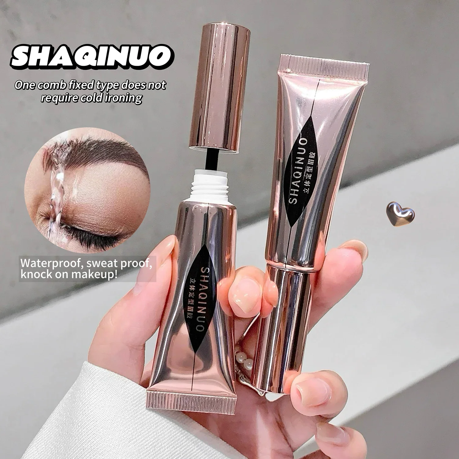 Gel para peinar cejas Fácil de dar forma y sujeción duradera, cepillo pequeño para una aplicación sin esfuerzo, de color natural para Al