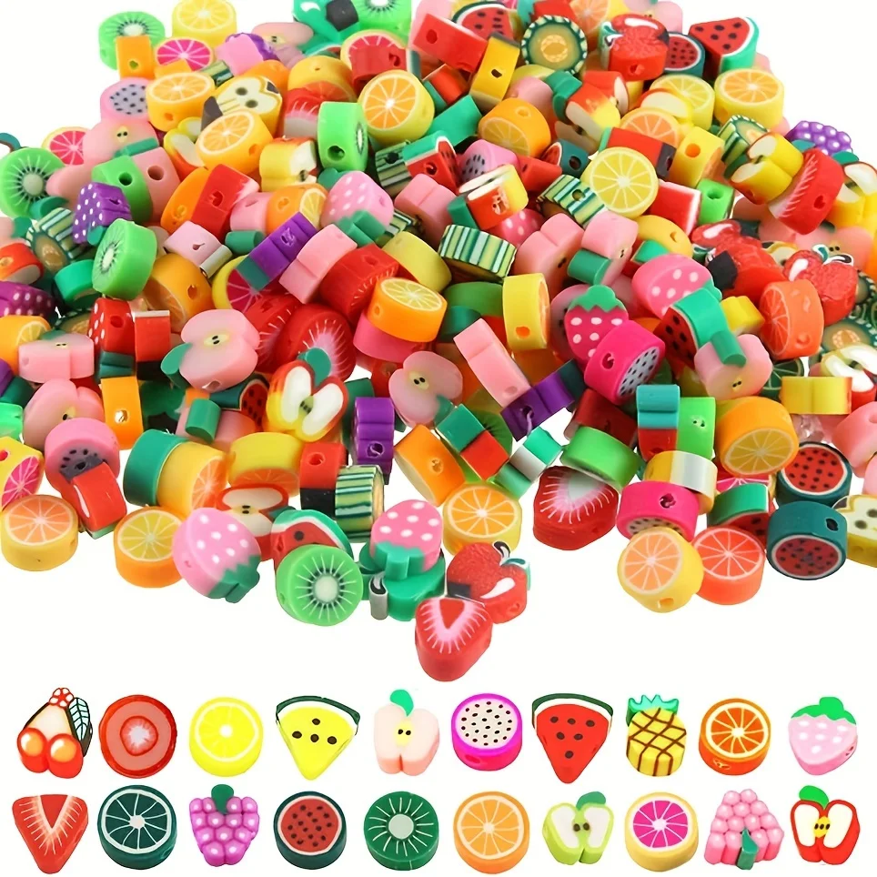 

Приблизно 10 мм, мягкая глина, разноцветные прокладки для ювелирных изделий с фруктами, сделай сам, ожерелье из бисера ручной работы, материалы для браслета, аксессуары