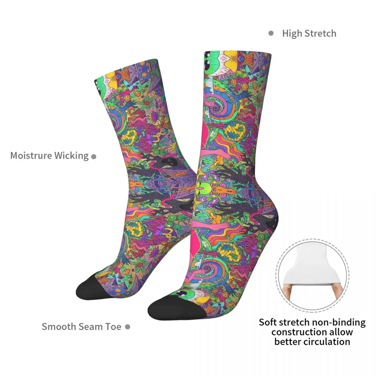 The Midnight Gospel Trippy Socks Harajuku Super Soft Stockings All Season Long Socks Accessories for Man's Woman's Gifts