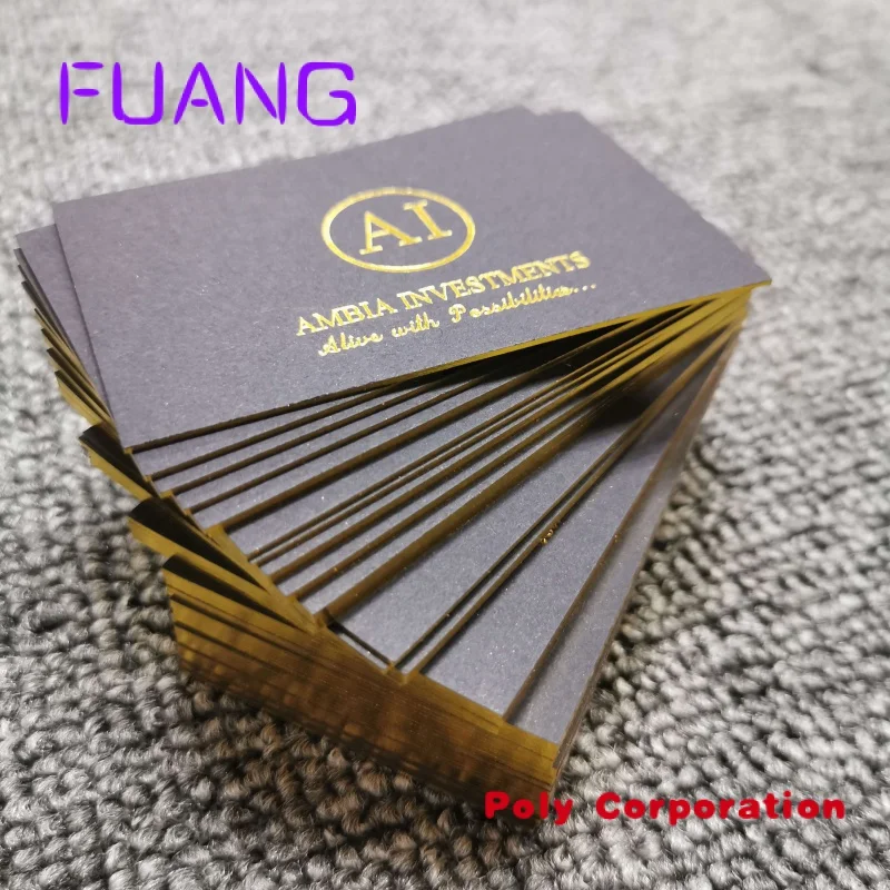 Custom  hot selling custom size logo Black Card with logo luxury business cards gold foil business card